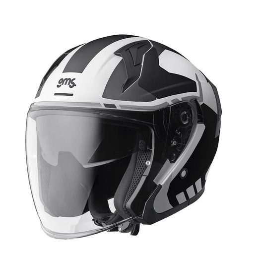 JET VECTUS OTVORENÁ PRILBA GMS MATNÁ ČIERNO-BIELA