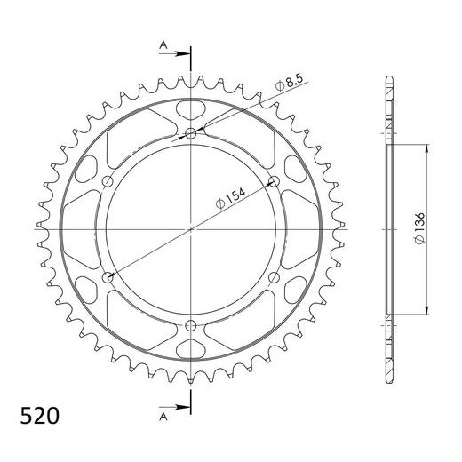 REŤAZOVÁ SADA EK - STRIEBORNÝ CHAIN 520 SRO, O-KRÚŽOK, CHK FRONT SPROCKET SUPERSPROX, CHK REAR SPROCKET SUPERSPROX PRE BMW G 650 XCOUNTRY 2007-2010