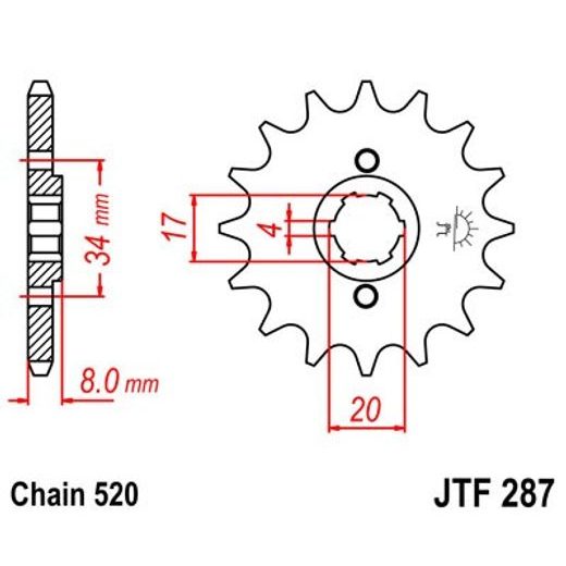 REŤAZOVÉ KOLIEČKO JT JTF 287-13 13T, 520