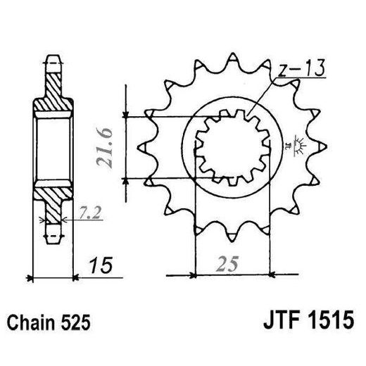 REŤAZOVÉ KOLIEČKO JT JTF 1515-14 14T, 525