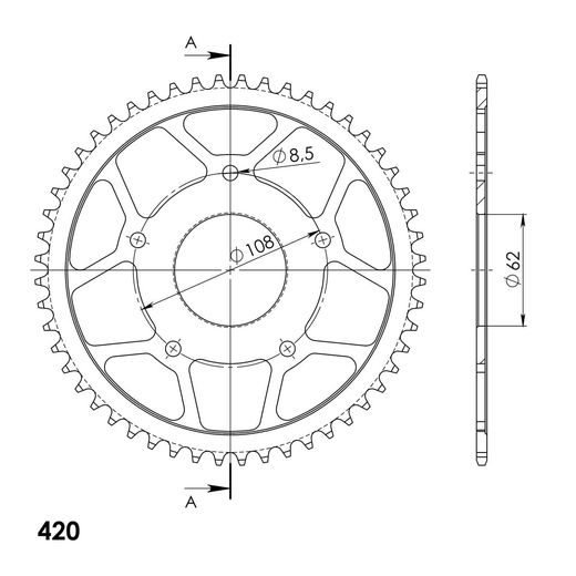 REŤAZOVÁ SADA D.I.D CHAIN - STRIEBORNÝ CHAIN 420 D, NON-SEALED, CHK FRONT SPROCKET JT, CHK REAR SPROCKET SUPERSPROX PRE RIEJU MRT 50 2011
