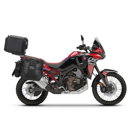 KOMPLETNÁ SADA SEDLOVÝCH BRAŠNÍ SHAD TERRA TR40 ADVENTURE A HLINÍKOVÉHO KUFRA SHAD TERRA BLACK 55L, VRÁTANE MONTÁŽNEJ SADY SHAD HONDA CRF 1100 AFRICA TWIN