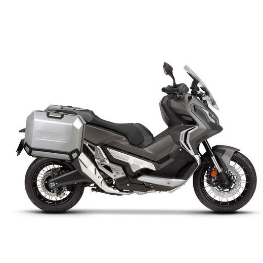 KOMPLETNÁ SADA BOČNÝCH HLINÍKOVÝCH KUFROV SHAD TERRA, 47/47 LITROVÝ BOČNÉ KUFRE, VRÁTANE MONTÁŽNEJ SADY SHAD HONDA X-ADV 750