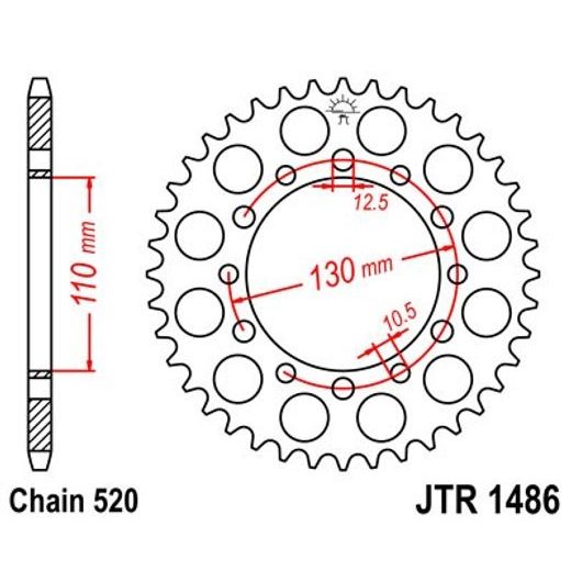 REŤAZOVÁ ROZETA JT JTR 1486-42 42T, 520