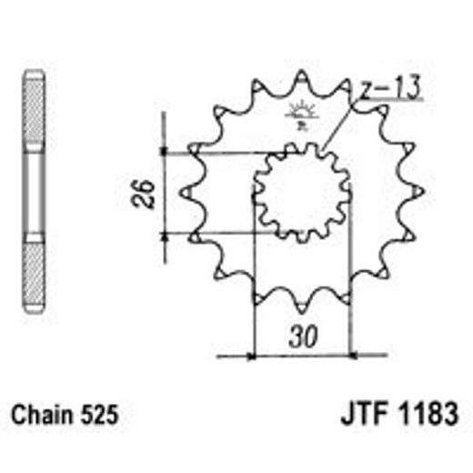 REŤAZOVÉ KOLIEČKO JT JTF 1183-18 18T, 525