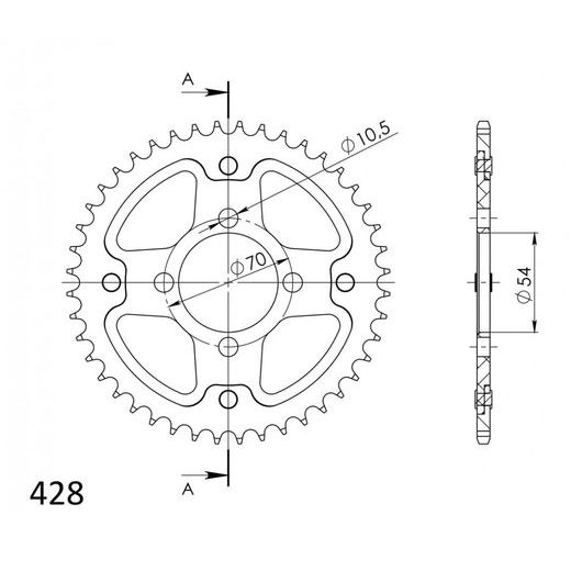 REŤAZOVÁ SADA EK - STRIEBORNÝ CHAIN 428 SRO, O-KRÚŽOK, CHK FRONT SPROCKET SUPERSPROX, CHK REAR SPROCKET SUPERSPROX STEALTH PRE HONDA CBR 125 R 2004-2010