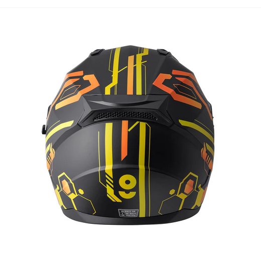 HEXAGO INTEGRÁLNA PRILBA GMS GRAPHIC MATNÁ ŽLTO-ORANŽOVÁ