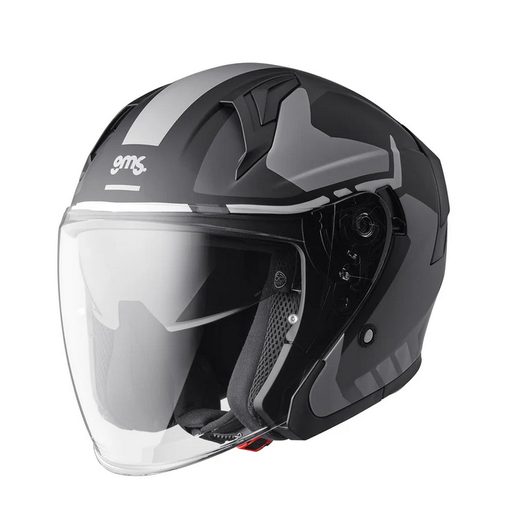 JET VECTUS OTVORENÁ PRILBA GMS MATNÁ ČIERNO-SIVÁ