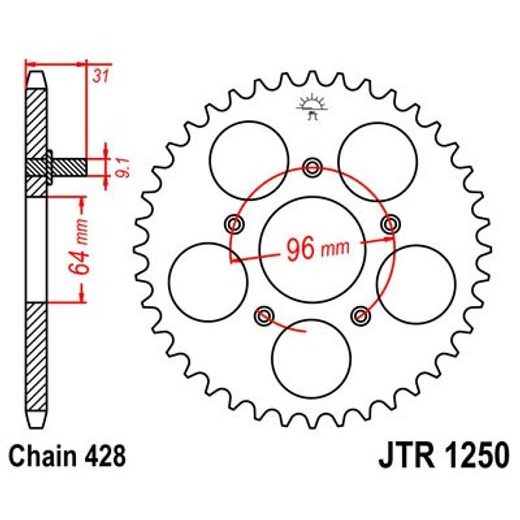 REŤAZOVÁ ROZETA JT JTR 1250-48 48T, 428