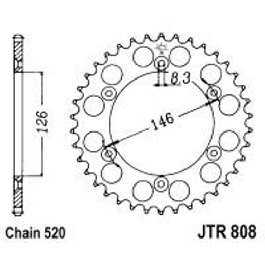 REŤAZOVÁ ROZETA JT JTR 808-53 53T, 520