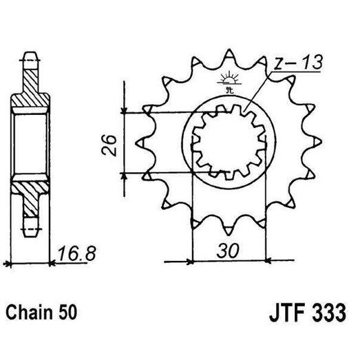 REŤAZOVÉ KOLIEČKO JT JTF 333-16RB 16T, 530