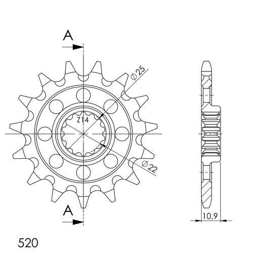 REŤAZOVÁ SADA EK - STRIEBORNÝ CHAIN 520 MRD, NON-SEALED, CHK FRONT SPROCKET SUPERSPROX, CHK REAR SPROCKET SUPERSPROX STEALTH PRE APRILIA RXV 4.5 2006-2012