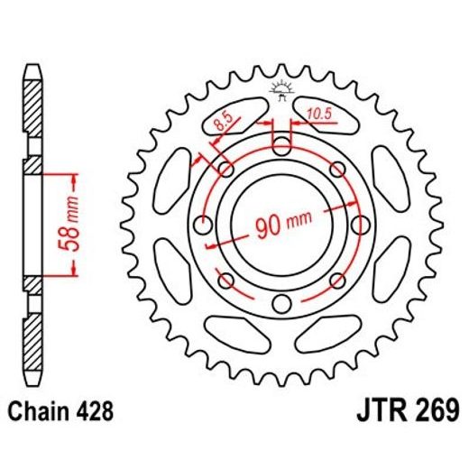 REŤAZOVÁ ROZETA JT JTR 269-56 56T, 428