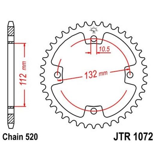 REŤAZOVÁ ROZETA JT JTR 1072-38 38T, 520