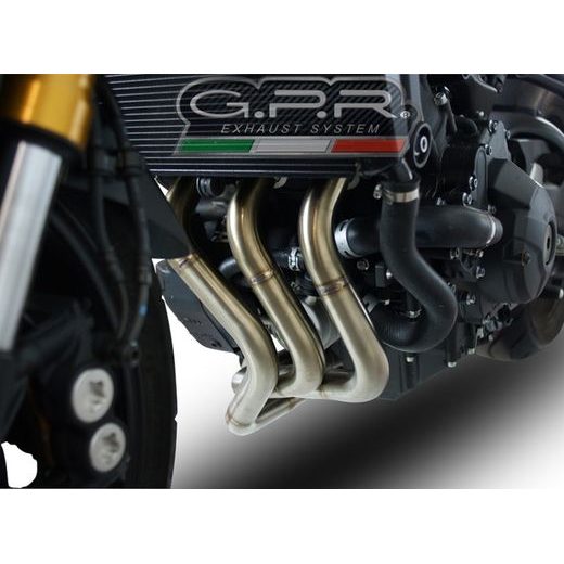 VÝFUK KOMPLETNÝ GPR DUAL INOX E5.CO.Y.230.1.CAT.DUAL.IO BRUSHED STAINLESS STEEL INCLUDING REMOVABLE DB KILLER AND CATALYST PRE YAMAHA TRACER 9 2021-2024
