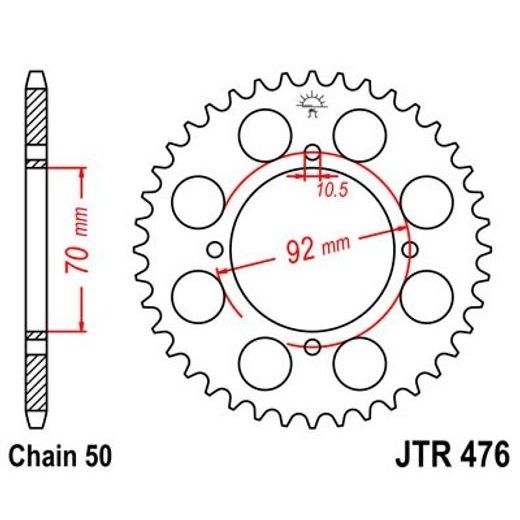 REŤAZOVÁ ROZETA JT JTR 476-33 33T, 530