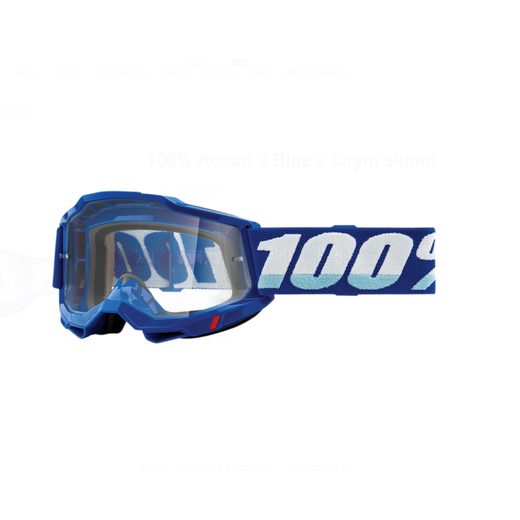 OKULIARE 100% THE ACCURI 2 ENDURO BLUE , ČÍRE PLEXI