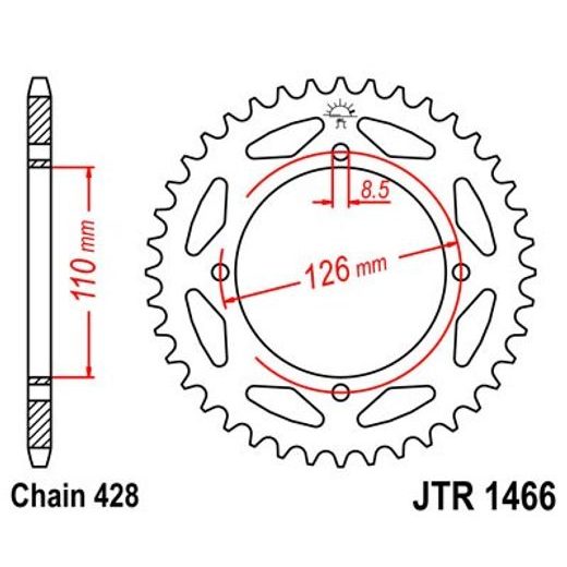 REŤAZOVÁ ROZETA JT JTR 1466-44 44T, 428