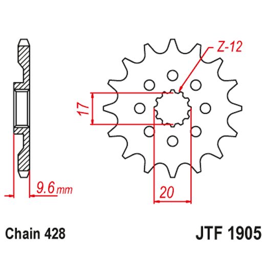 REŤAZOVÉ KOLIEČKO JT JTF 1905-14 14T, 428