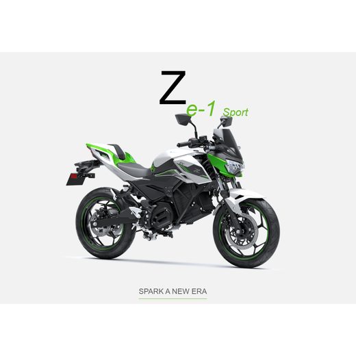 NOVÁ KAWASAKI Z E-1 METALLIC BRIGHT SILVER / METALLIC MATTE LIME GREEN 2024
