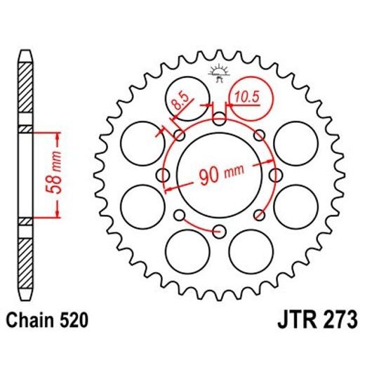 REŤAZOVÁ ROZETA JT JTR 273-39 39T, 520