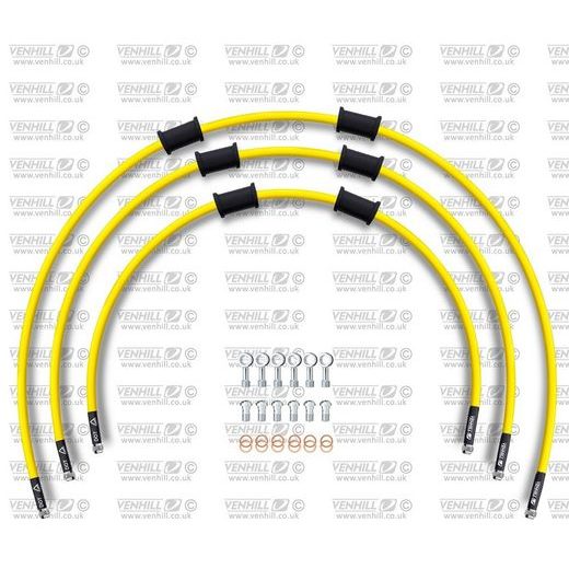 ŠTANDART -PREDOK -SADA VENHILL POWERHOSEPLUS HON-10032F-YE (3 HADICE V SADE) ŽLTÉ HADICE, CHRÓMOVÉ KONCOVKY