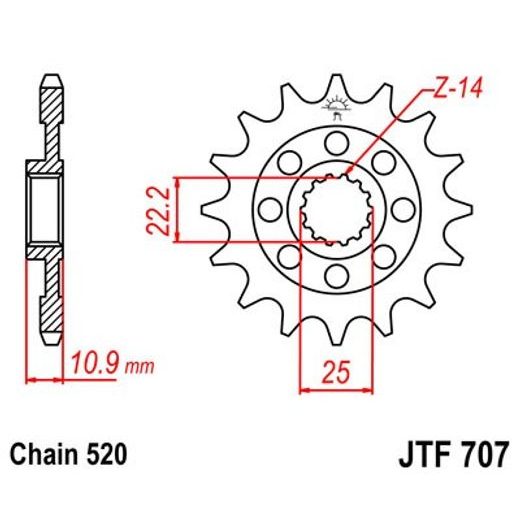 REŤAZOVÉ KOLIEČKO JT JTF 707-15 15T, 520