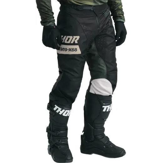 LAUNCHMODE BLEACH PÁNSKE MOTOCROSSOVÉ THOR ČIERNO-OLIVOVÉ