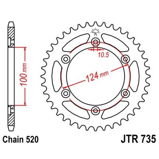 REŤAZOVÁ ROZETA JT JTR 735-44 44T, 520