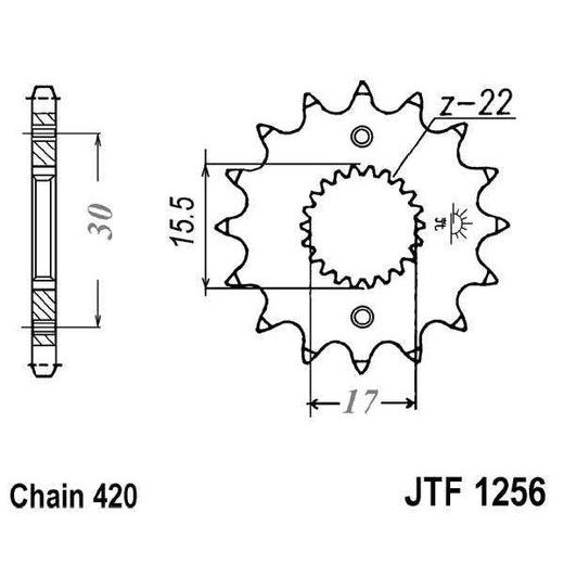 REŤAZOVÉ KOLIEČKO JT JTF 1256-15 15T, 420