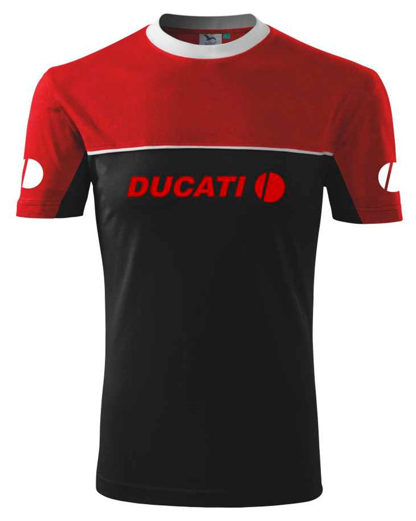 Pánské triko s motivem Ducati 1 - Červeno/Černé - MOTO TRIKA - Trička Ducati  - 699 Kč - Motogaráž.cz - Vše pro motorkáře na jednom místě!