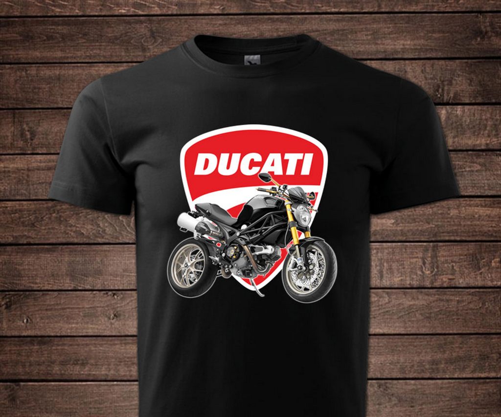 Pánské triko s motivem Ducati Monster - Černé - MOTO TRIKA - Trička Ducati  - 699 Kč - Motogaráž.cz - Vše pro motorkáře na jednom místě!