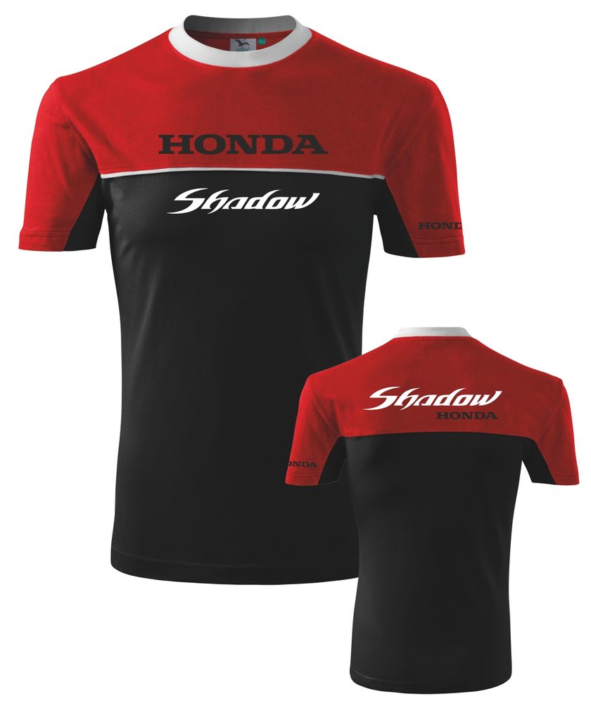 Pánské triko s motivem Honda Shadow - Červené/Černé - MOTO TRIKA - Trička  Honda - 699 Kč - Motogaráž.cz - Vše pro motorkáře na jednom místě!