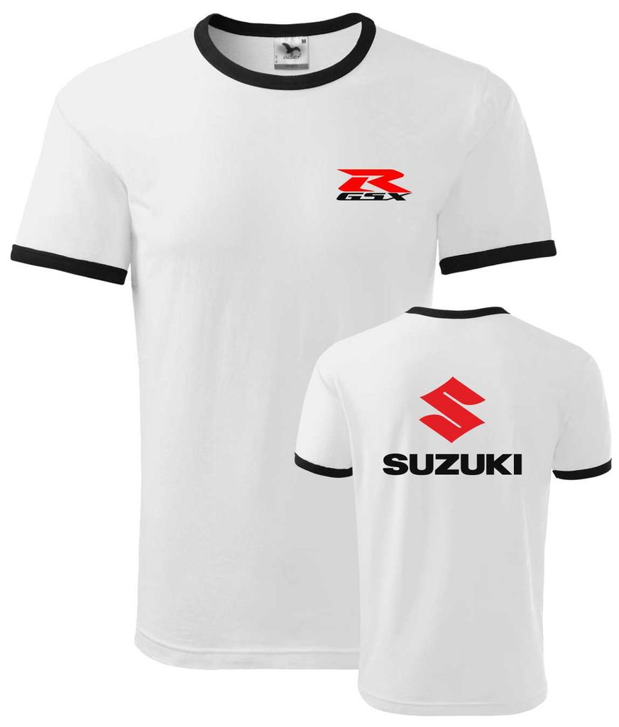 Pánské triko s motivem Suzuki GSXR - Bílé - MOTO TRIKA - Trička Suzuki -  699 Kč - Motogaráž.cz - Vše pro motorkáře na jednom místě!