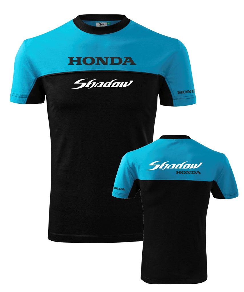Pánské triko s motivem Honda Shadow - Tyrkysové/Černé - MOTO TRIKA - Trička  Honda - 699 Kč - Motogaráž.cz - Vše pro motorkáře na jednom místě!