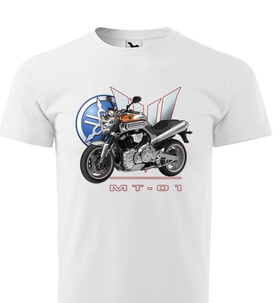Pánské triko s motivem Yamaha MT-01 - Bílá - MOTO TRIKA - Trička Yamaha -  699 Kč - Motogaráž.cz - Vše pro motorkáře na jednom místě!