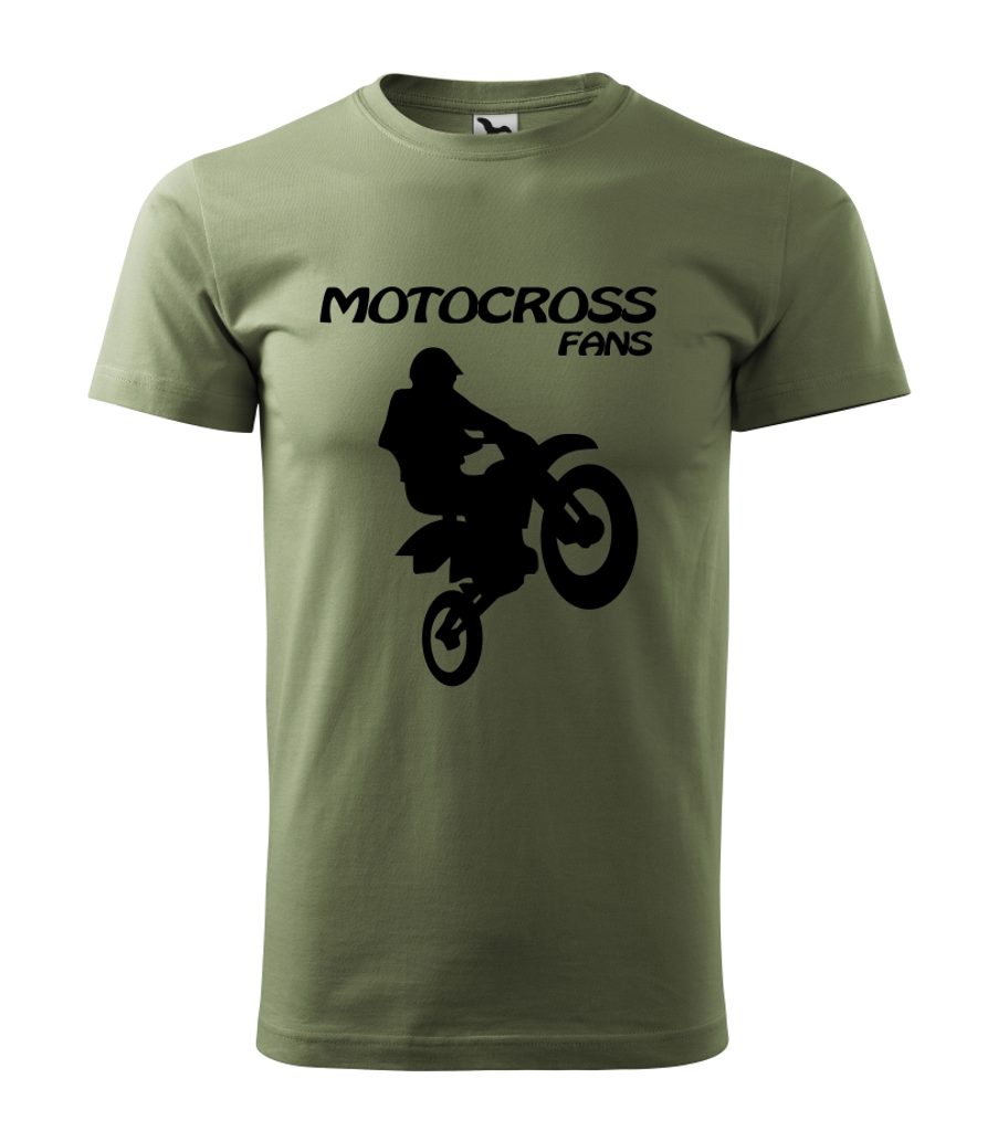 Pánské triko s motivem Motocross Fans - Khaki - MOTO TRIKA - Trička  Motocross - 699 Kč - Motogaráž.cz - Vše pro motorkáře na jednom místě!