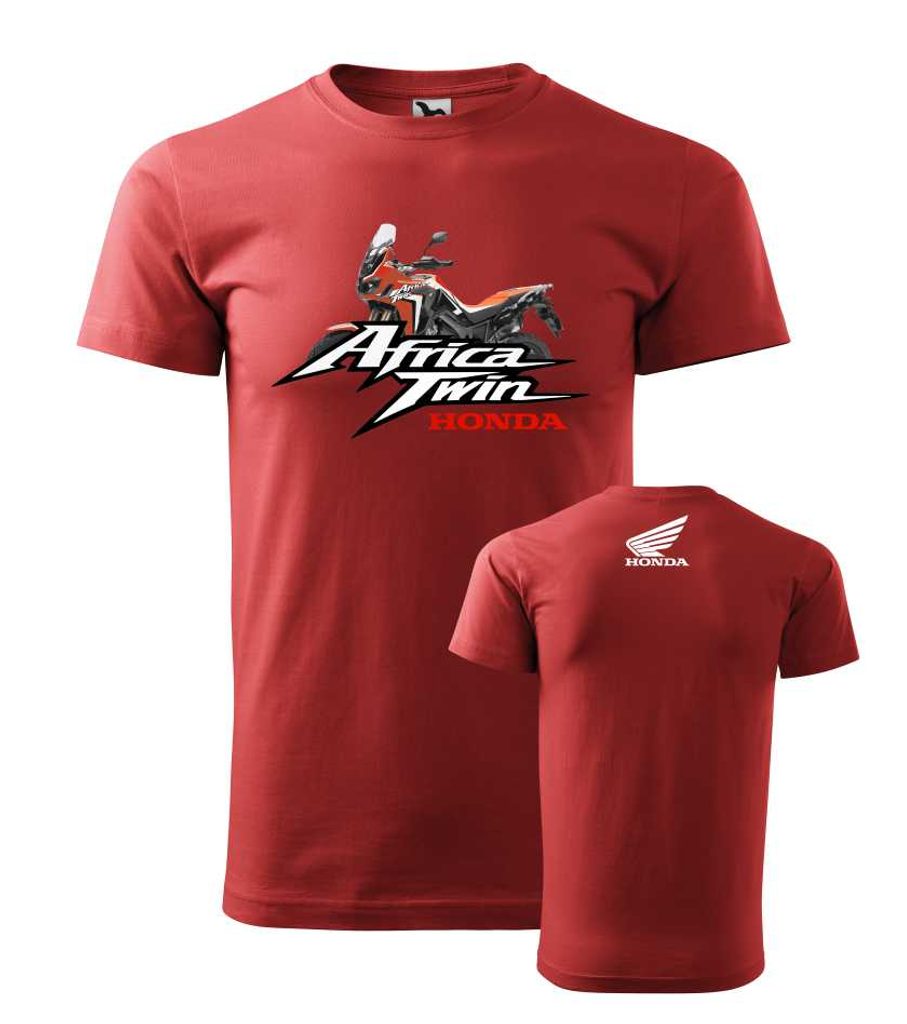 Pánské triko s motivem Honda Africa Twin - Červené - MOTO TRIKA - Trička  Honda - 699 Kč - Motogaráž.cz - Vše pro motorkáře na jednom místě!