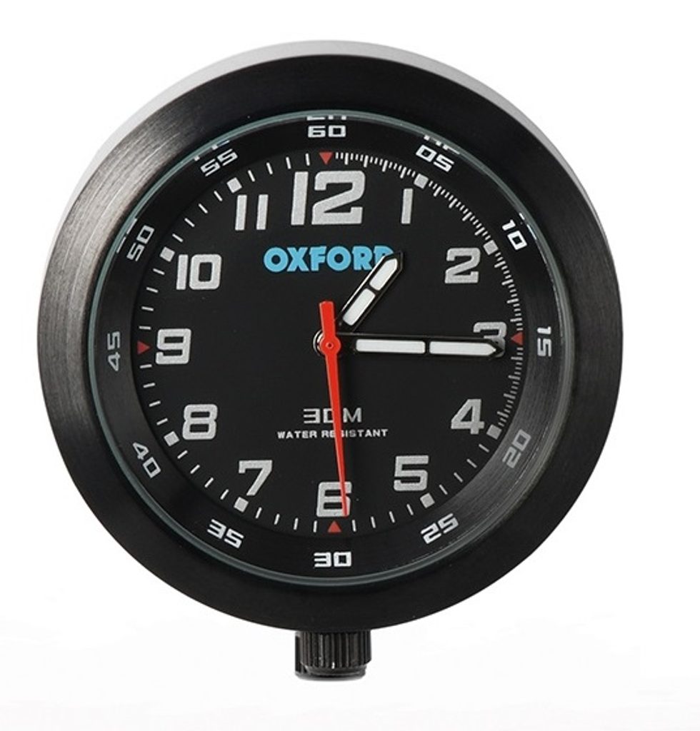 Analogové hodiny Oxford AnaClock Černé OX559 - OXFORD - Hodiny na motorku -  949 Kč - Motogaráž.cz - Vše pro motorkáře na jednom místě!