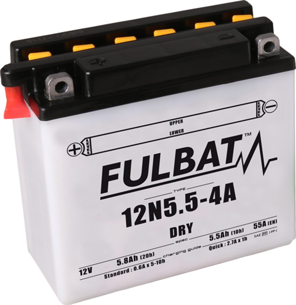 Konvenční motocyklová baterie FULBAT 12N5.5-4A - FULBAT - Konvenční  akumulátory FULBAT (vč.balení kyseliny) - 708 Kč - Motogaráž.cz - Vše pro  motorkáře na jednom místě!