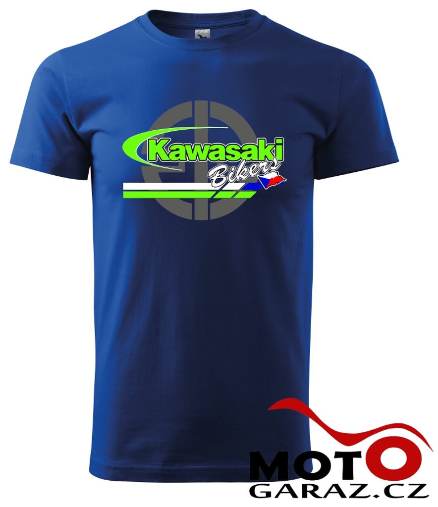 Pánské klubové tričko Kawasaki Bikers CZ - Královsky Modrá - KAWASAKI  BIKERS CZ - Pánské oblečení - 499 Kč - Motogaráž.cz - Vše pro motorkáře na  jednom místě!