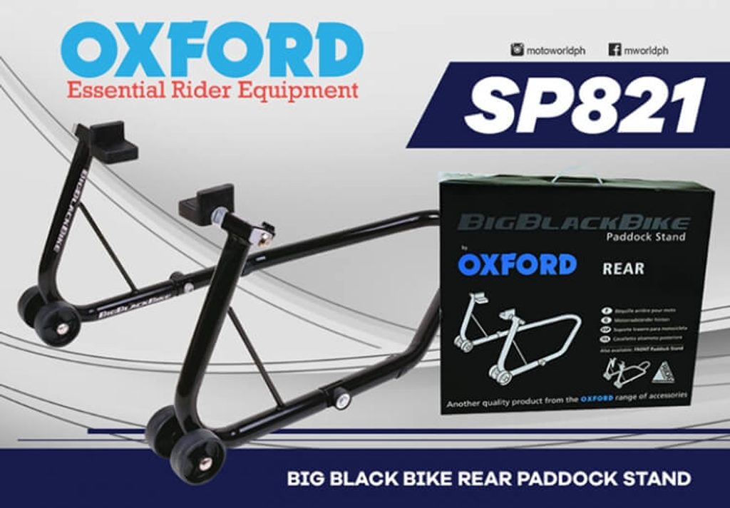 OXFORD SP821 BIG BLACK BIKE REAR PADDOCK STAND CAVALLETTO ALZAMOTO