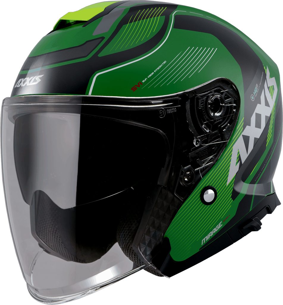 Otevřená helma AXXIS MIRAGE SV ABS village c6 matná zelená - AXXIS -  Otevřené moto přilby - 3 990 Kč - Motogaráž.cz - Vše pro motorkáře na  jednom místě!