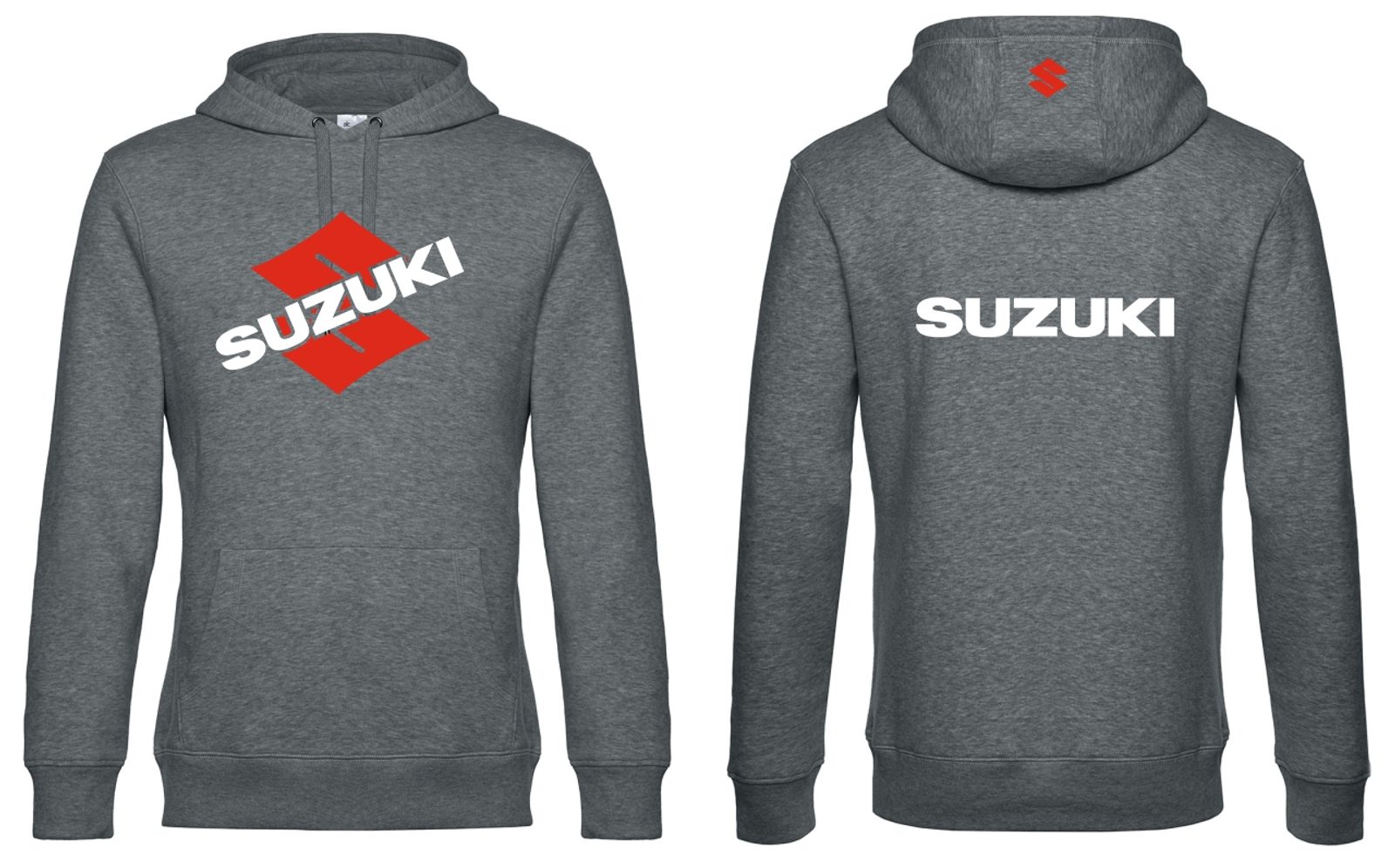 Pánská mikina s kapucí a motivem Suzuki 1 - Tmavě Šedá