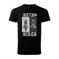 PÁNSKÉ TRIKO S MOTIVEM RETRO BIKER - ČERNÉ