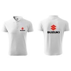 PÁNSKÉ POLO S MOTIVEM SUZUKI - BÍLÁ
