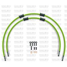 RACE HADICE PŘEDNÍ BRZDY SADA VENHILL POWERHOSEPLUS YAM-7010FB-GR (2 HADICE V SADĚ) ZELENÉ HADICE, ČERNÉ KONCOVKY