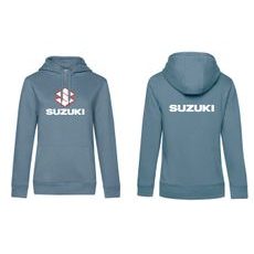 DÁMSKÁ MIKINA S KAPUCÍ A MOTIVEM SUZUKI - DENIM