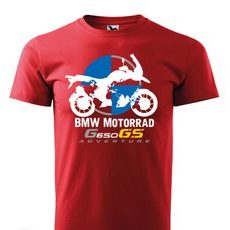 PÁNSKÉ TRIKO S MOTIVEM BMW G 650 GS ADVENTURE - ČERVENÁ