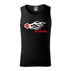 PÁNSKÉ TÍLKO S MOTIVEM SUZUKI FLAMES - ČERNÉ